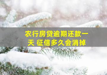 农行房贷逾期还款一天 征信多久会消掉